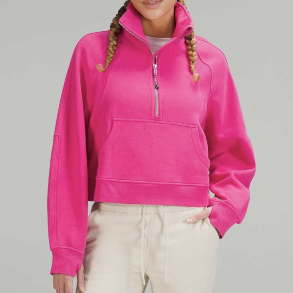 Lululemon Scuba Oversized Funnel Neck Half Zip Sonic Pink